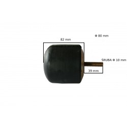 Odbój gumowy z blachą  ze śrubą M10 wym:H82mm Fi:80mm